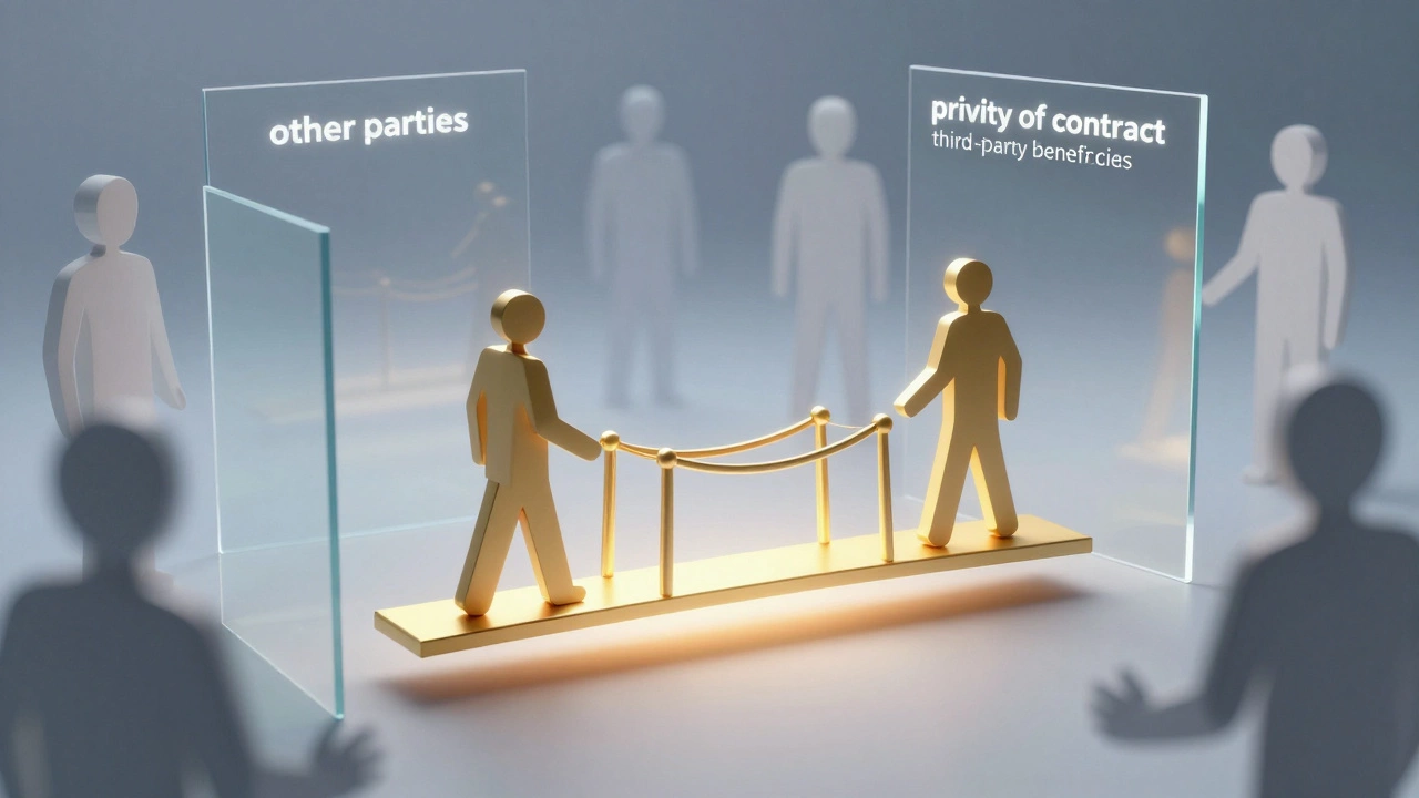 Abstract illustration of contract parties and third parties