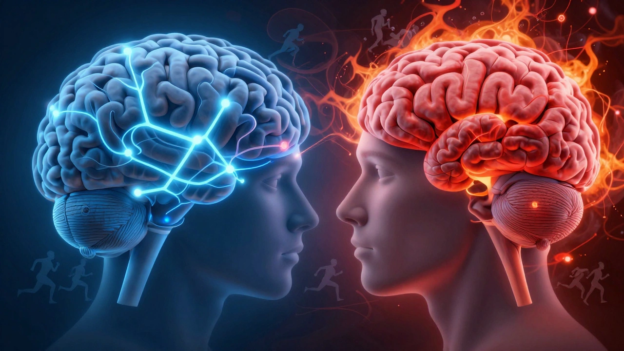 Illustration of brain stress response causing memory block