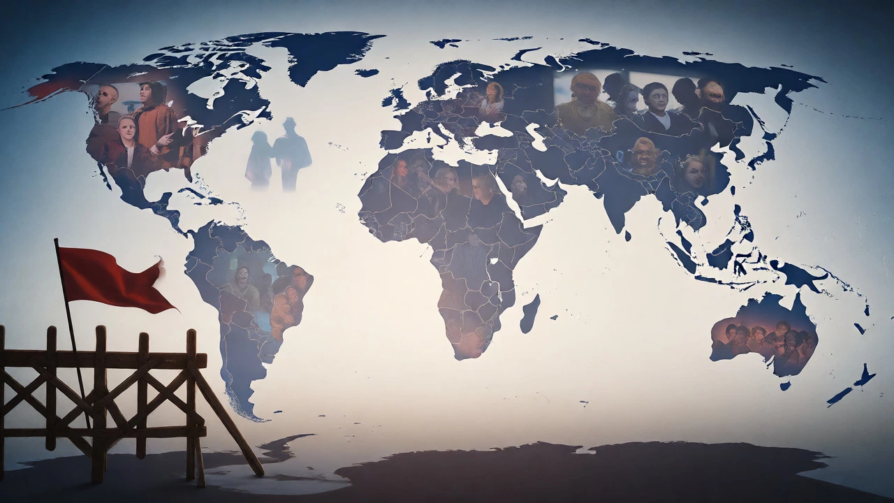 Conceptual map showing global tours of Les Misérables